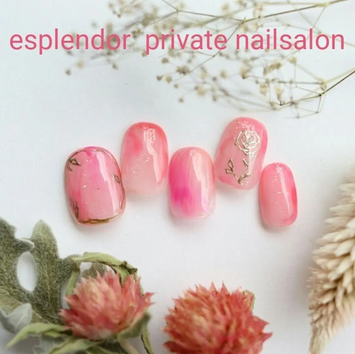 ネイル ニュアンスネイル ピンク 春ネイル esplendor  小野寺のネイルデザイン