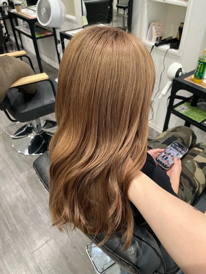 ミディアム ヘアカラー トリートメント ヘッドスパ 大野 美紅のヘアスタイル