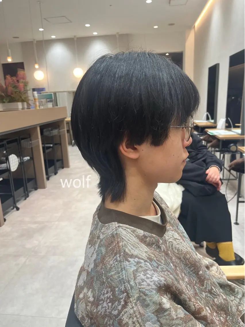 メンズ マッシュウルフ マッシュ メンズウルフカット ウルフカット カット イオカ ヒトミのヘアスタイル