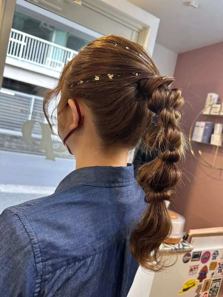 ロング ヘアアレンジ お団子ヘア ヘアセット pep natsumiのヘアスタイル
