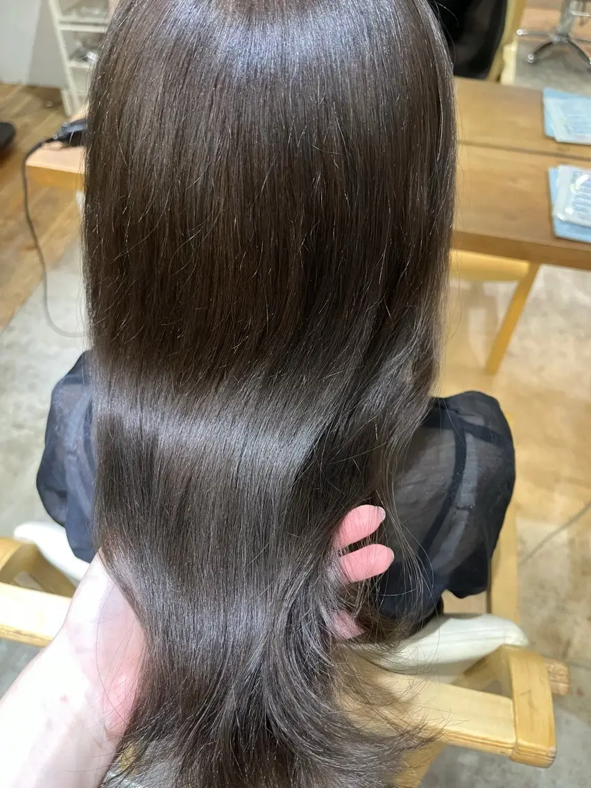 ミディアム カット ヘアカラー トリートメント 小顔カット/韓国 カラー🌙shikiのヘアスタイル