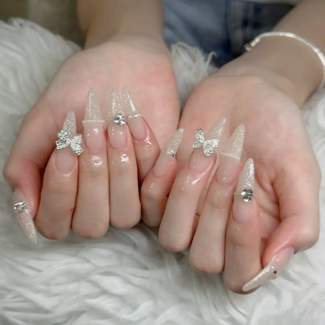 ネイル フットネイル フレンチネイル グラデーション 韓国ネイル ロングネイル ハンドネイル Hani Nail Salonのネイルデザイン