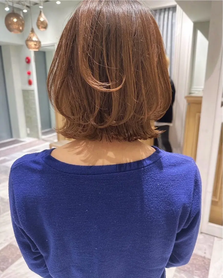 ミディアム カラー ❤️縮毛矯正❤️ 髪質改善❤️平野実花のヘアスタイル