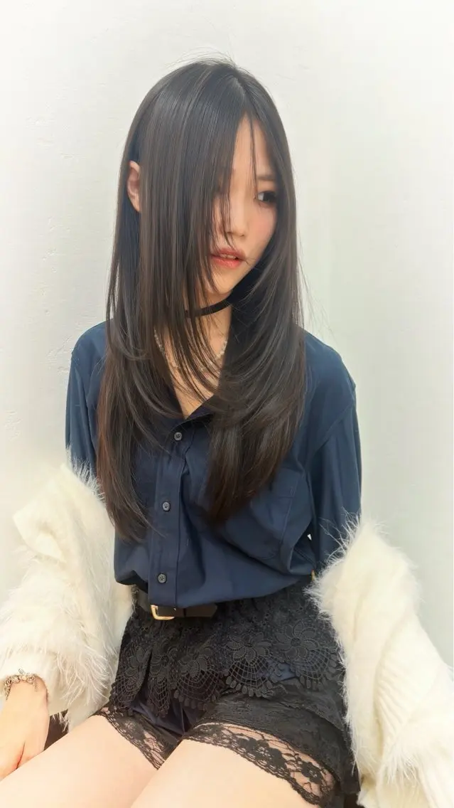ロング ヘアカラー トリートメント 透明感color / 韓国 /KANAのヘアスタイル