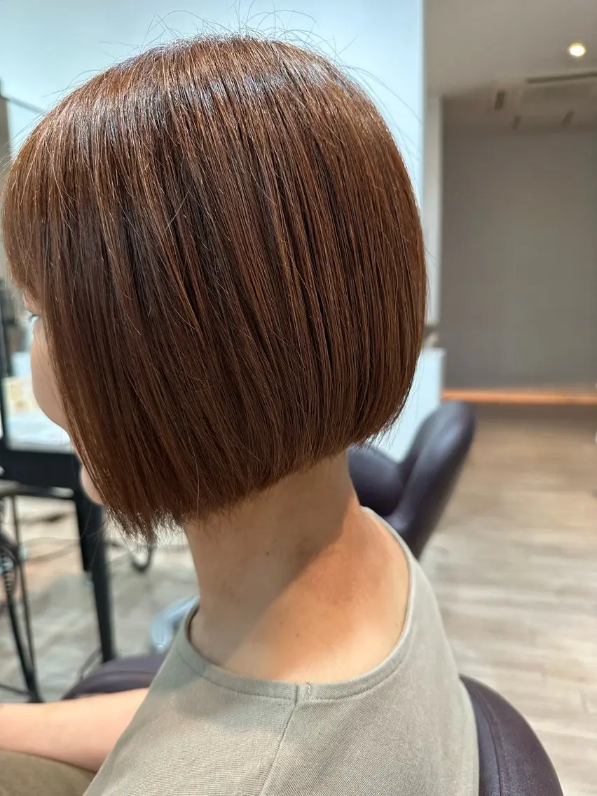 ショート ボブ カット ヘアカラー ツヤ髪質改善 💜れいな💜のヘアスタイル