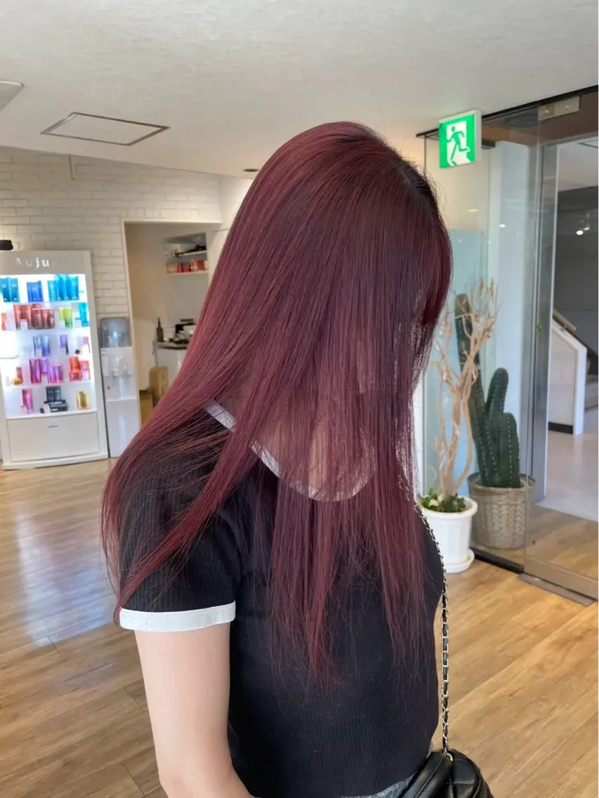 ロング カラー レッドカラー ヘアカラー N+/八尾店 Hanaのヘアスタイル