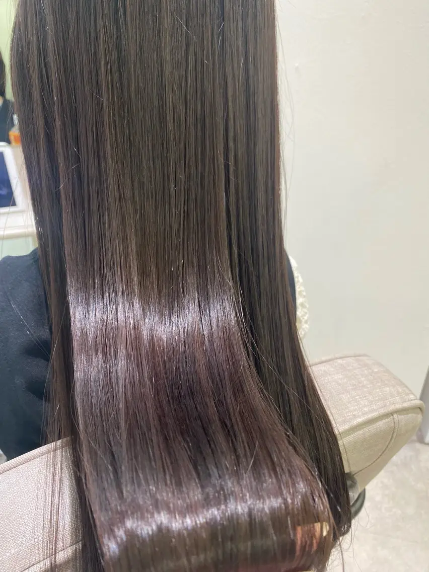 ロング カット 縮毛矯正 トリートメント 透明感カラー/ FRAME天王寺✨のヘアスタイル