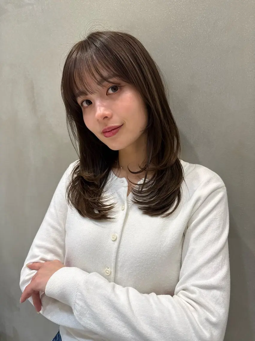ミディアム カット トリートメント ミディアムレイヤー/ 髪質改善カラー💎のヘアスタイル