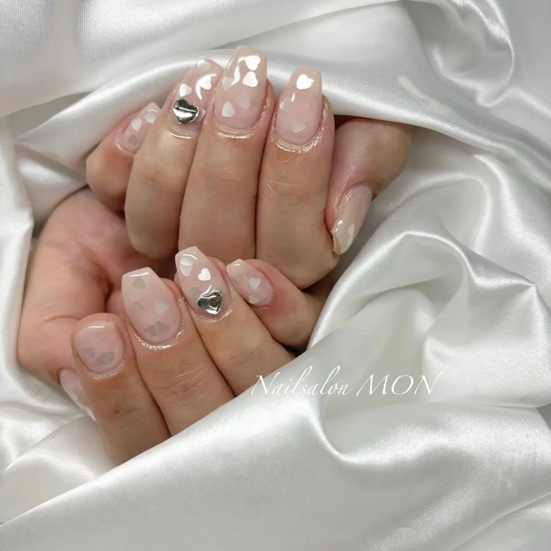 ネイル ハート ハンドネイル Nailsalon MONのネイルデザイン