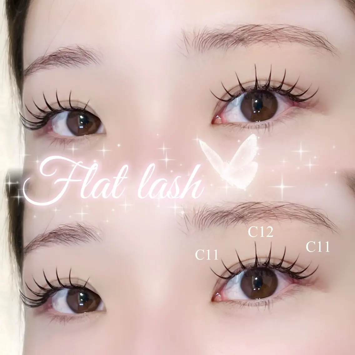 マツエク・マツパ キュート フラットラッシュ ナチュラル 🦋re-born AOI🦋のマツエク・マツパデザイン