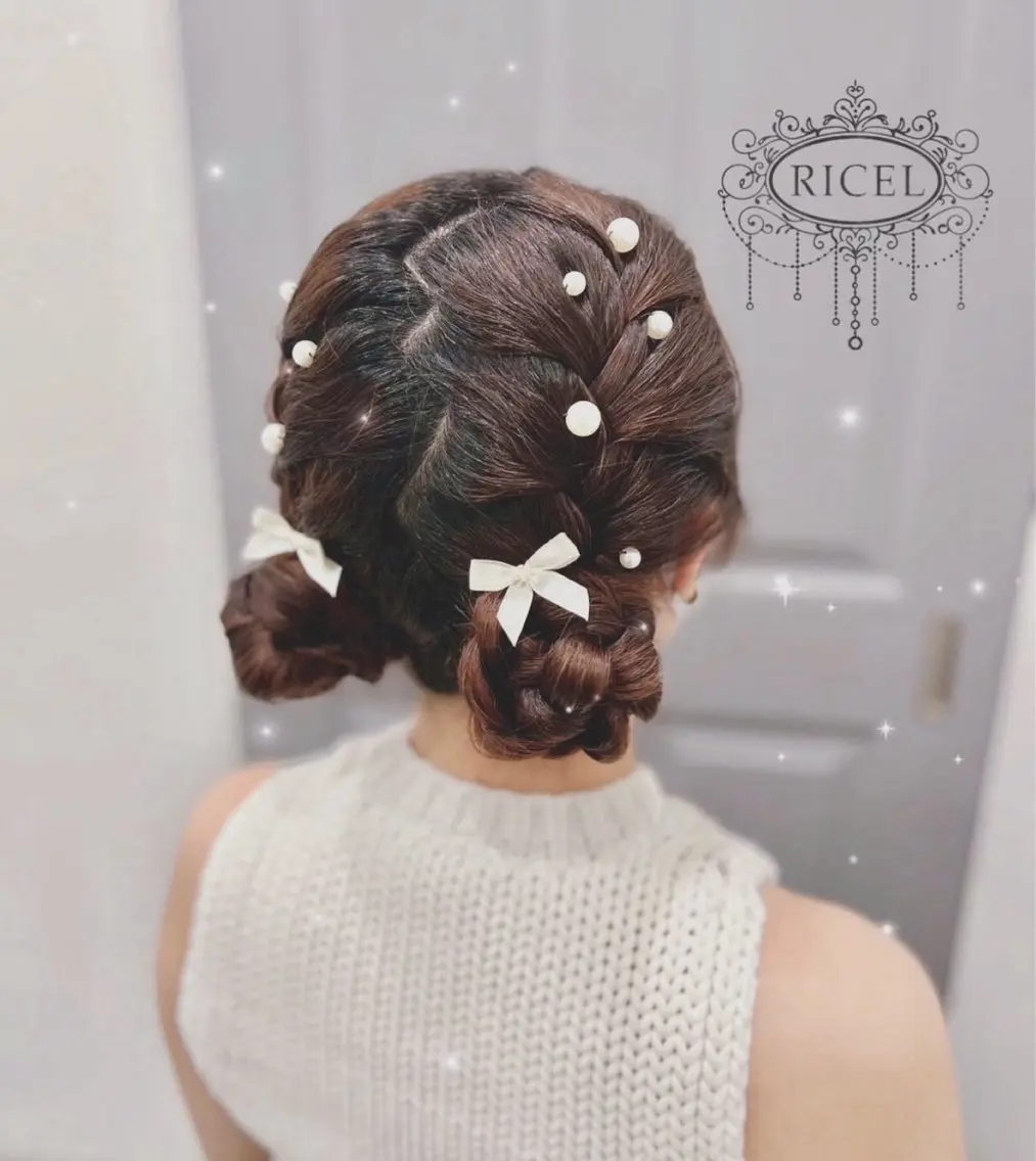 セミロング ヘアアレンジ Eyelist Reonaのマツエク・マツパデザイン