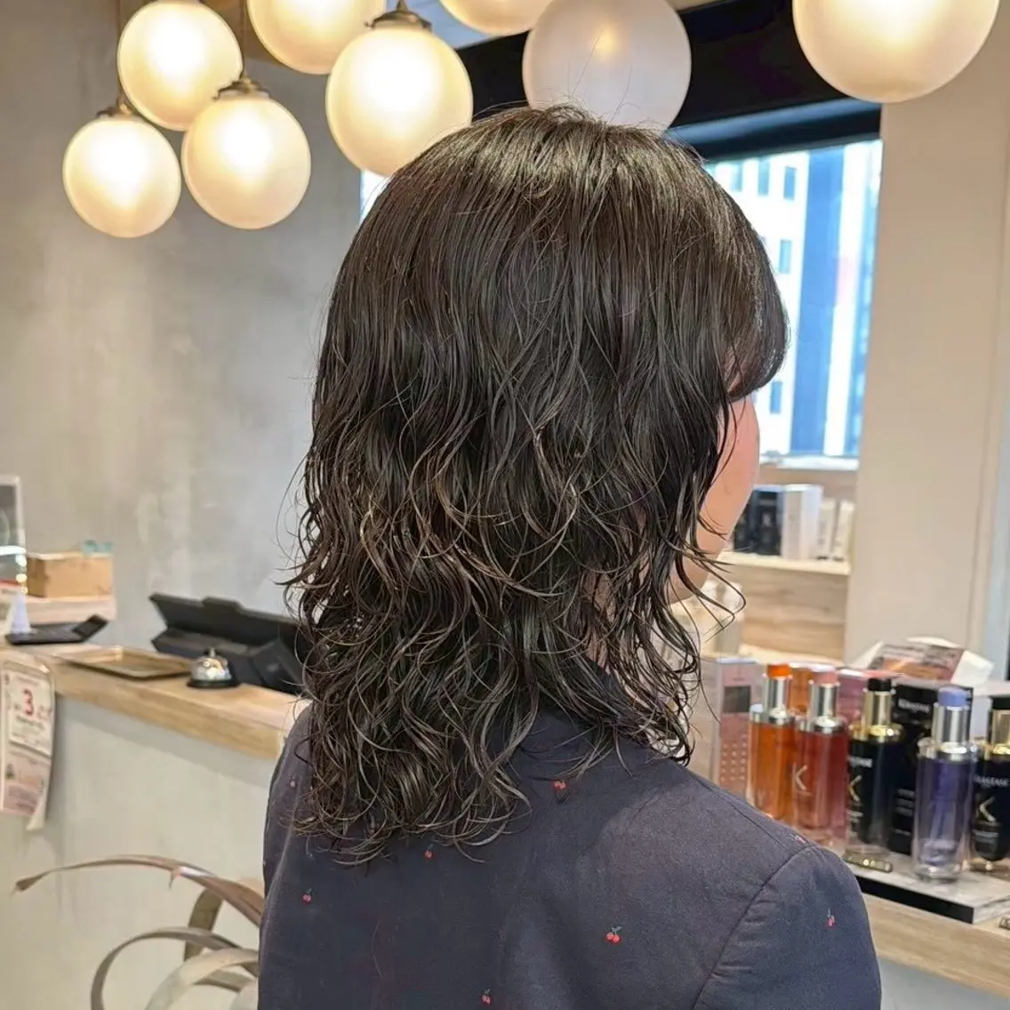 セミロング パーマ ボブ 韓国レイヤー しょうきのヘアスタイル