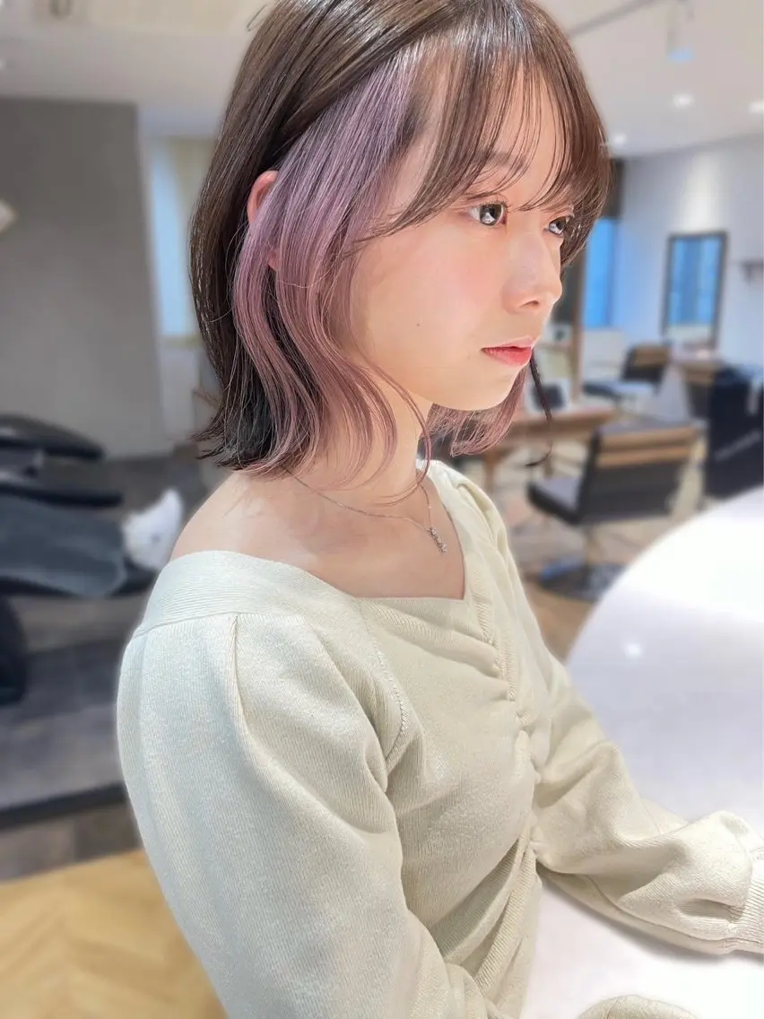 インナーカラー(ブリーチ)カット+クイックトリートメントの写真