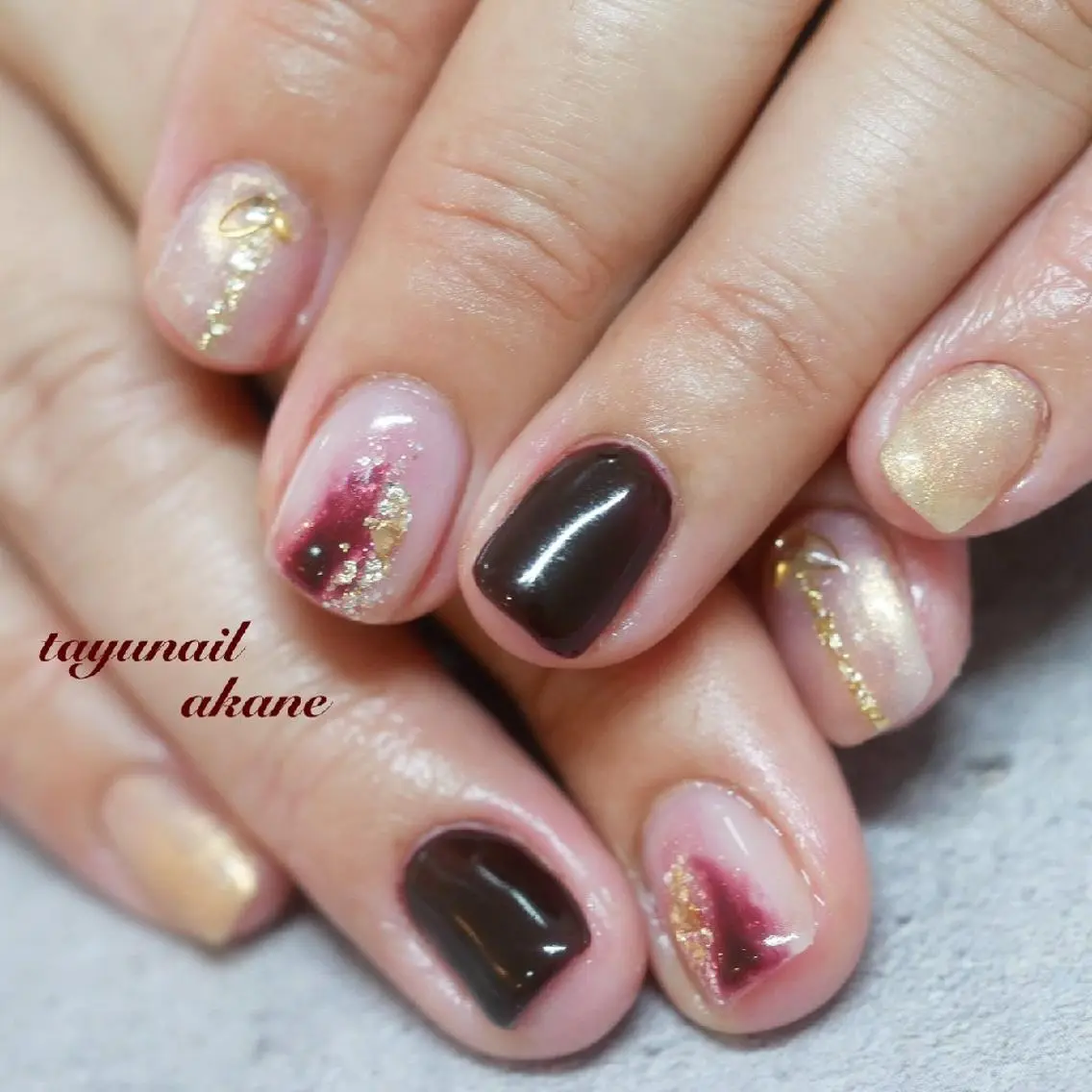 ネイル アートネイル ブルー ジェルネイル パラジェル ネイルサロン 【たゆnail】のネイルデザイン