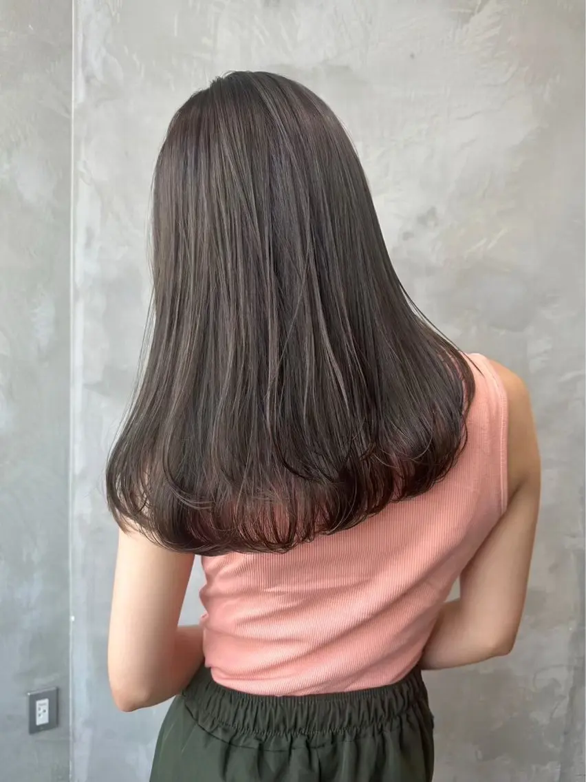 セミロング カラー ブリーチ ブリーチなしカラー ヘアカラー トリートメント 立川美容師✨️❤️ まゆかのヘアスタイル