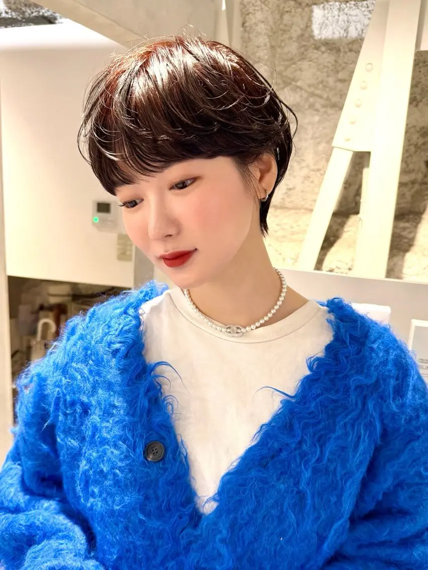 ショート カット ヘアカラー 骨格診断で絶対可愛い ✨丸みショート✨凌弥のヘアスタイル