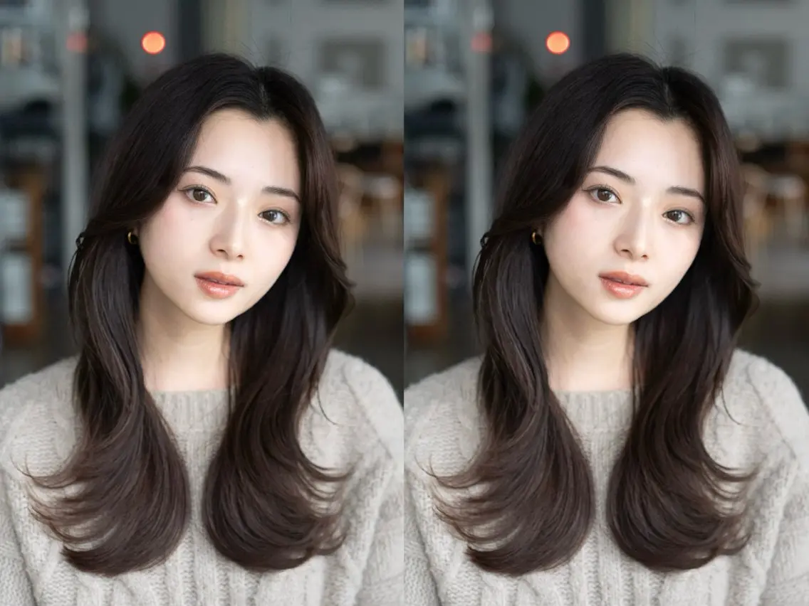 ロング カラー 顔周りカット レイヤーカット トリートメント カット ヘアカラー トリートメント 長島 智揮のヘアスタイル