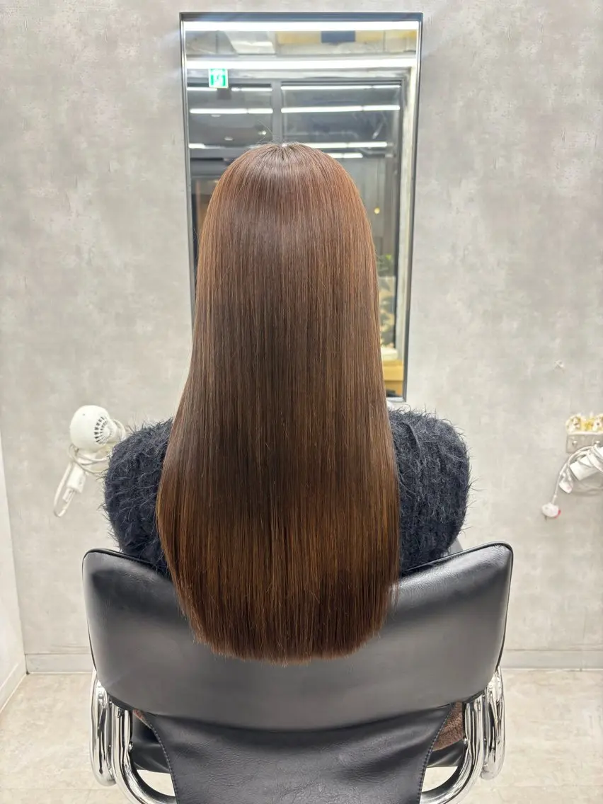 ロング カラー 学生 梅雨対策すぐ巻ける ☔️縮毛矯正勝倉　麗のヘアスタイル