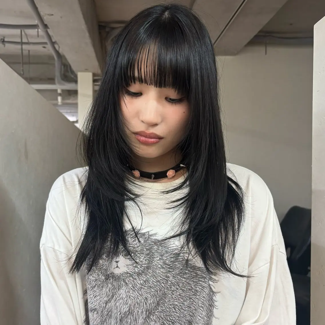 セミロング カラー 脩 子のヘアスタイル