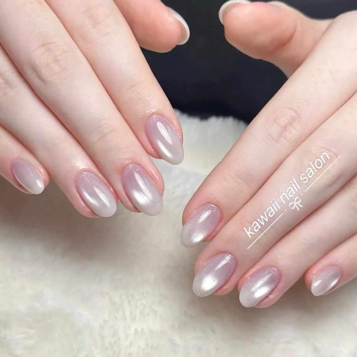 ネイル チークネイル ドット フレンチネイル 韓国ネイル レース ハンドネイル ハンドケア Kawaii _Nailのネイルデザイン