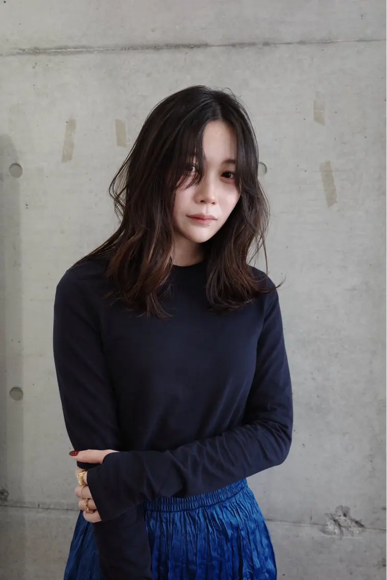 ミディアム パーマ ミディアムパーマ ニュアンスパーマ 大石 沙季のヘアスタイル