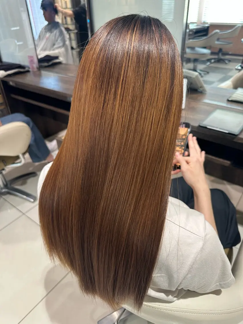 ロング 髪質改善 トリートメント ヘッドスパ 毛流れパーマ職人 岡田大樹のヘアスタイル