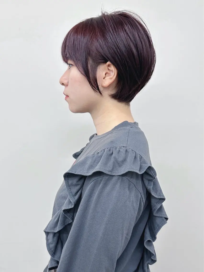 ショート カラー カット ヘアカラー トリートメント ボブ/ゆるふわ ボブパーマ/とういのヘアスタイル