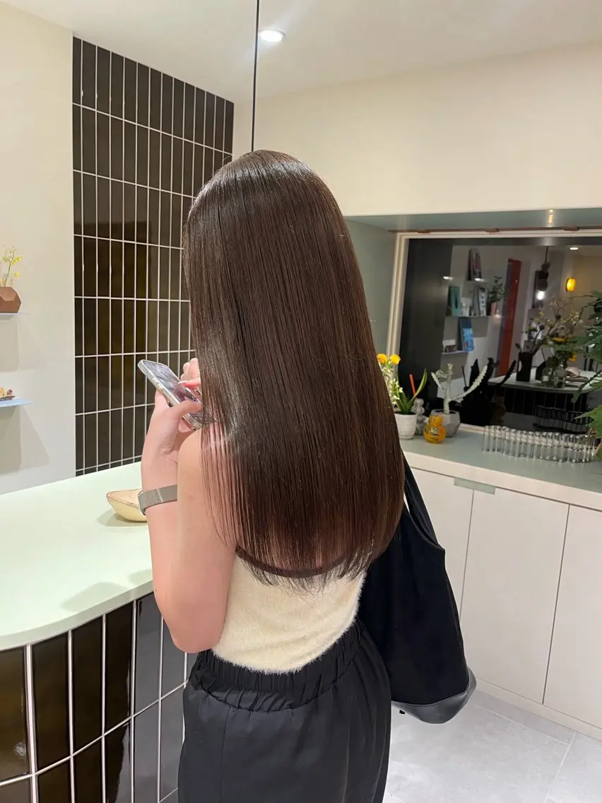 ロング カラー ベージュカラー ブリーチ ヘーゼル ブリーチなしカラー ヘアセット🎀パーマ Tsubasaのヘアスタイル