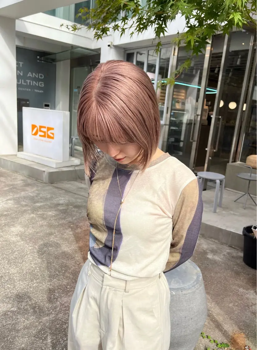ショート カラー カット ヘアカラー トリートメント オリーブ/縮毛♡ Natsuno🩰のヘアスタイル