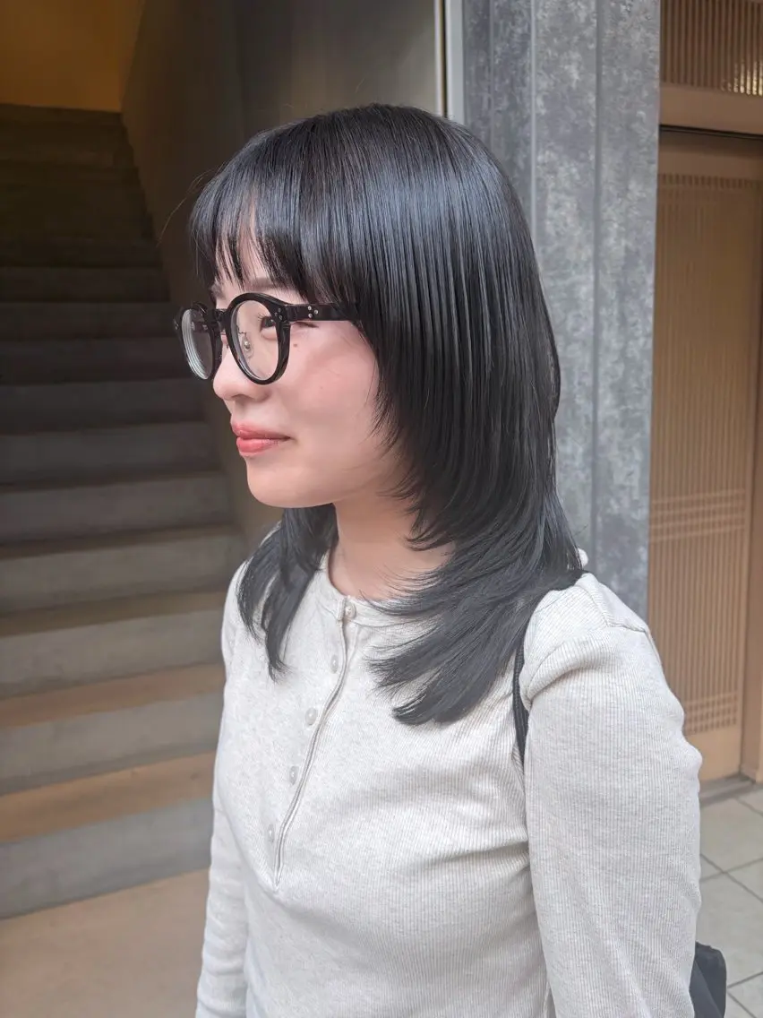 セミロング カラー レイヤーカット Raykyoto烏丸 kahoのヘアスタイル