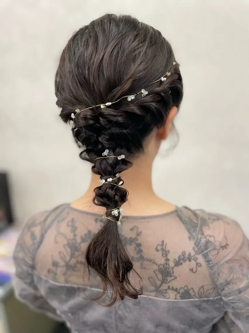 セミロング ヘアアレンジ 結婚式・ブライダル ヘアセット 沢田 瞳のヘアスタイル