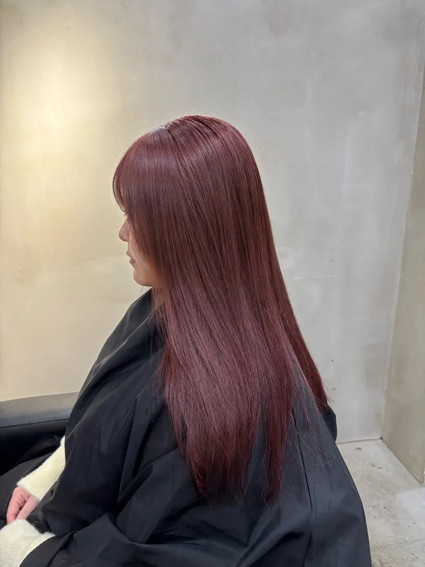 セミロング カラー ブリーチ ダブルカラー ブリーチなしカラー ピンクカラー ヘアカラー 中園康 /カラー/ブリーチのヘアスタイル
