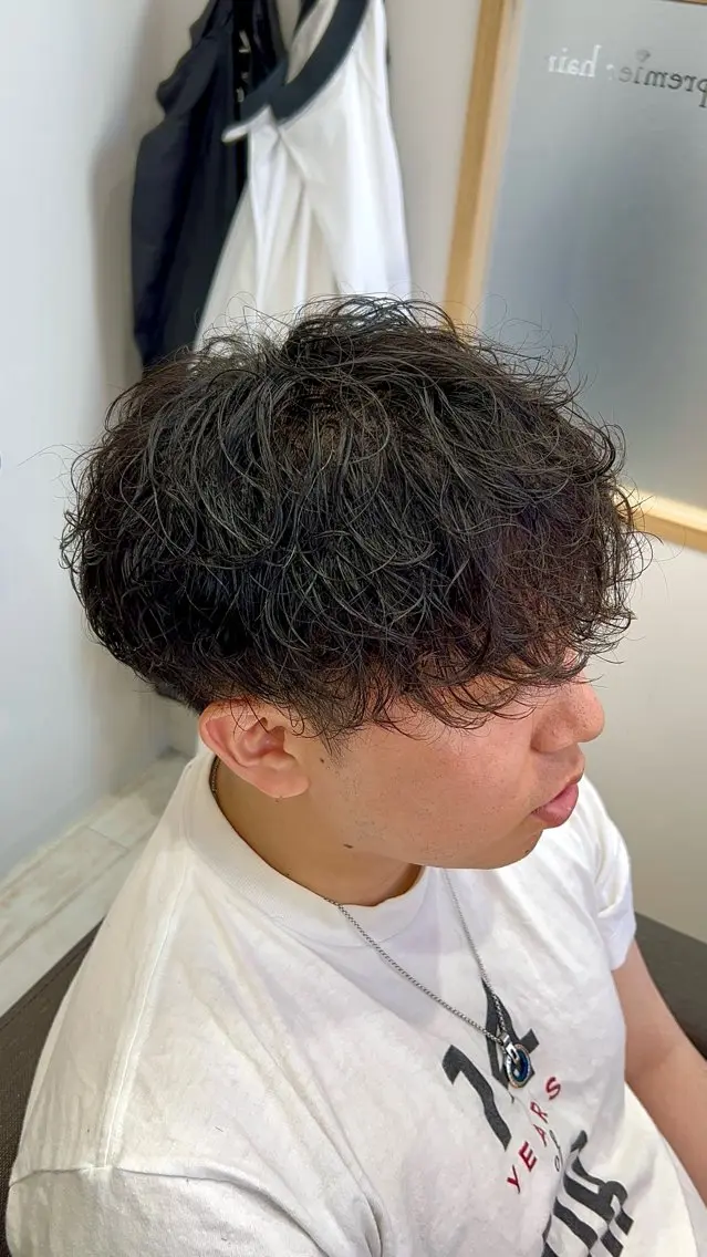 ミディアム メンズパーマ募集中/ 栄/大場和哉のヘアスタイル
