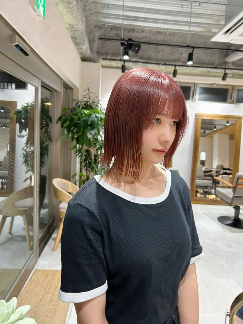 セミロング カラー ピンクカラー ボブ 長めボブ 🎀レイヤー・艶カラ ー🎀YUMEKAのヘアスタイル