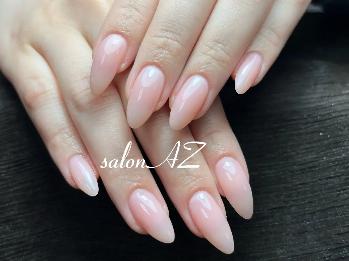 ネイル 桜ネイル 長さ出し フットネイル フレンチネイル ジェルネイル salon AZのネイルデザイン