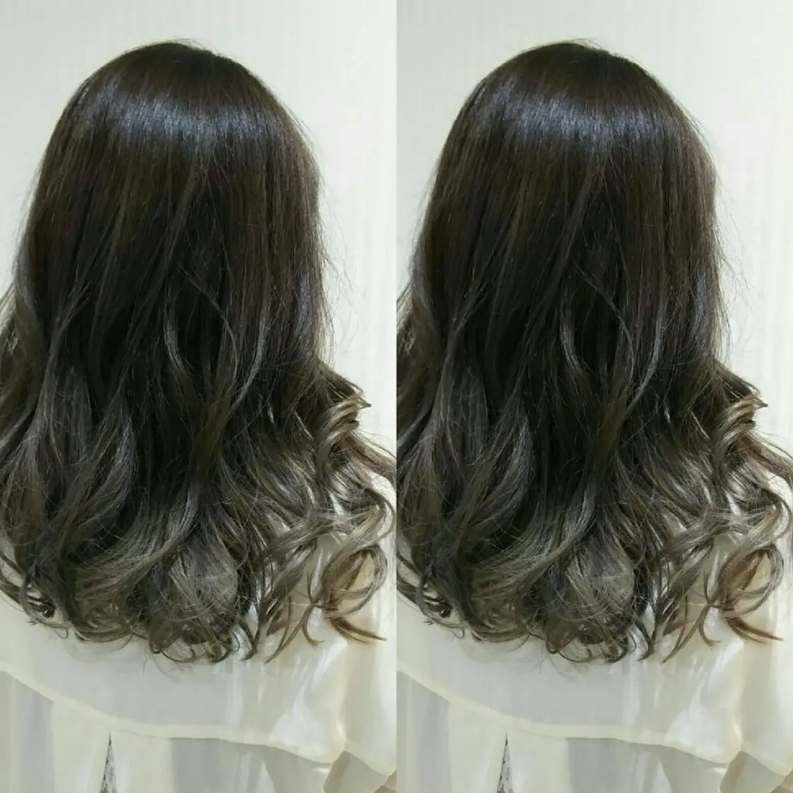 ロング カラー アッシュ イルミナカラー ヘアカラー トリートメント 藤森 希美のヘアスタイル