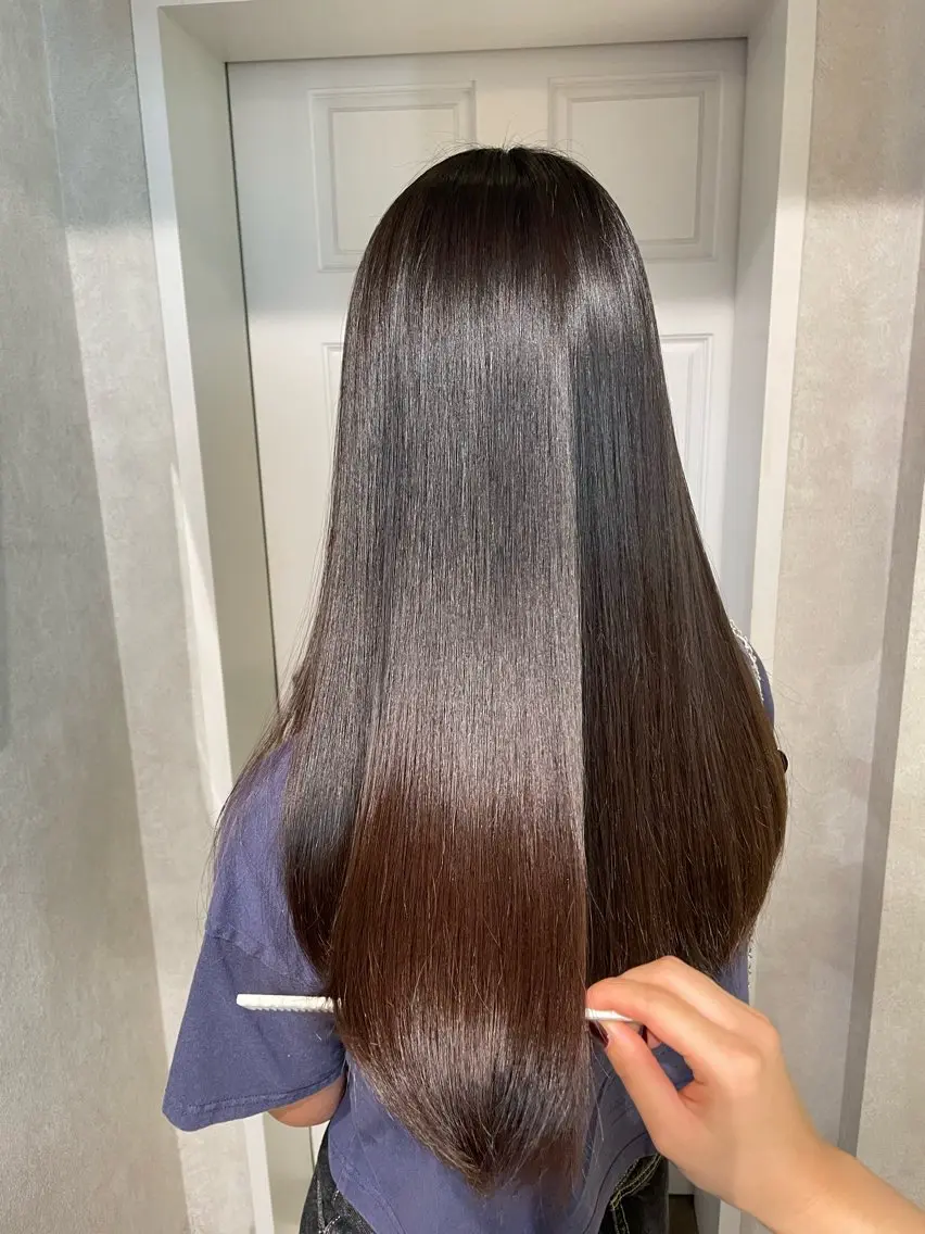 ロング 酸性ストレート 縮毛矯正 ナチュラル透明感🌱 小山美樹子のヘアスタイル