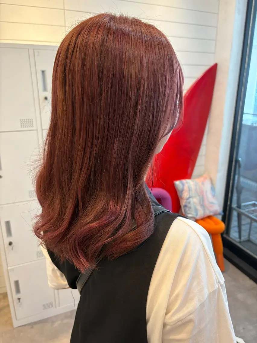 セミロング ヘアカラー トリートメント 韓国ヘアー🇰🇷 MIWAのヘアスタイル