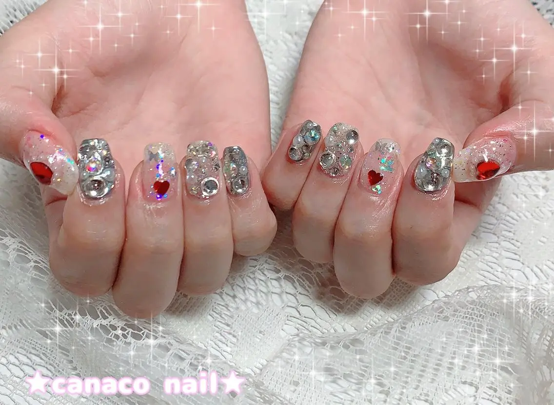 ネイル アートネイル ジェルネイル キラキラネイル ミラーネイル パラジェル ハンドネイル ハンドケア ベテランネイル cnc nailのネイルデザイン