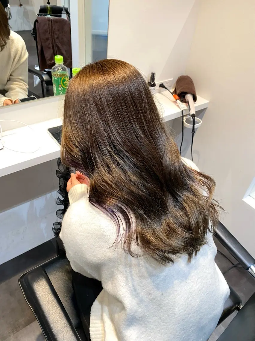 ロング カラー オレンジ カット ヘアカラー トリートメント 会話少なめ/ 美髪矯正/Ruiのヘアスタイル