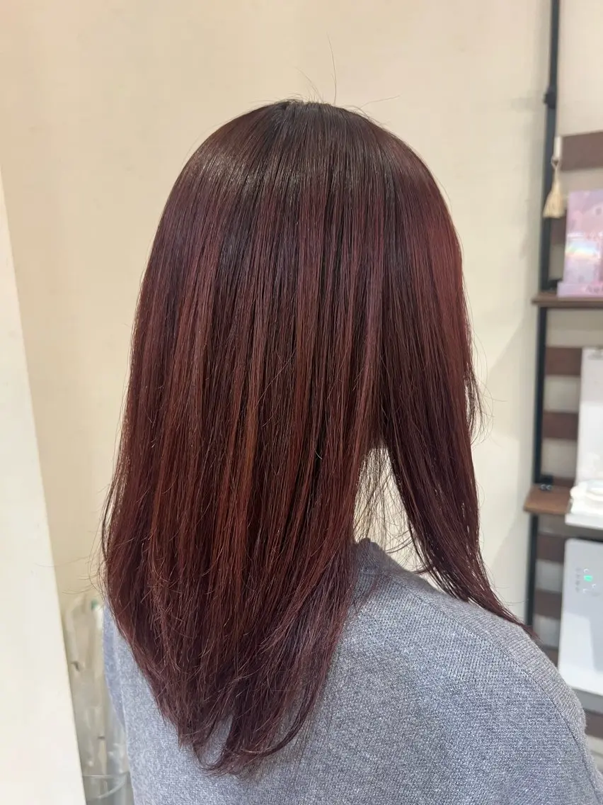 ロング カラー ピンクカラー パープルカラー トリートメント ヘアカラー 遠藤 カンナのヘアスタイル