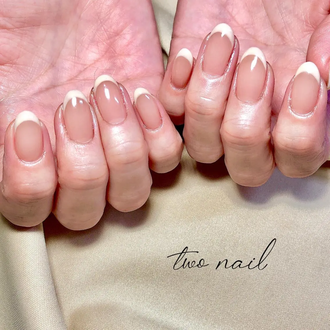 ネイル アートネイル フットネイル ハート ニュアンスネイル ホワイト two nailのネイルデザイン