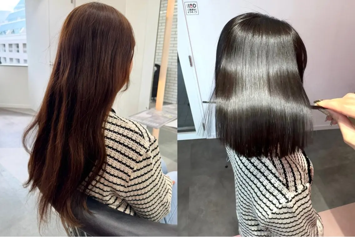 ショート カット 縮毛矯正 トリートメント 莉乃/縮毛矯正/髪質 改善/艶カラーのヘアスタイル