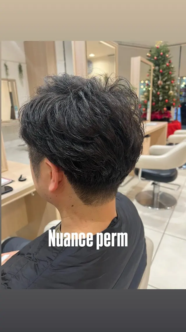 パーマ メンズ メンズパーマ ニュアンスパーマ カット パーマ 森 瑠海のヘアスタイル