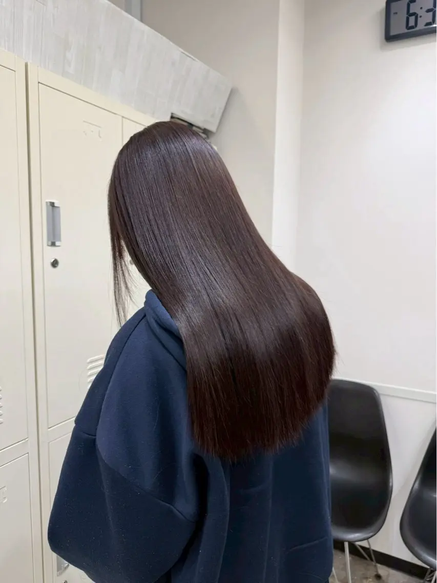 ロング カラー ブラウンカラー チョコレートブラウン 透明感カラー 原田 蓮華のヘアスタイル
