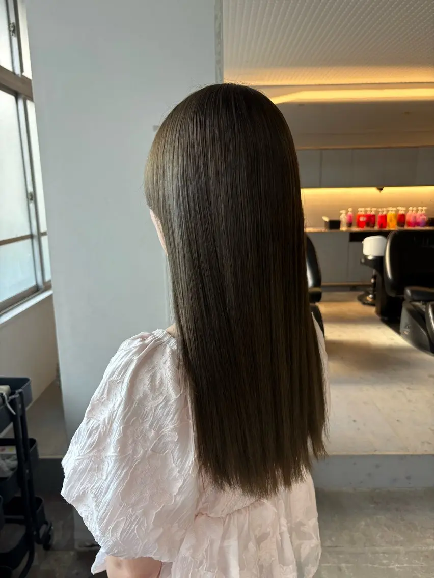 ロング カラー ベージュカラー オリーブベージュ オレンジ ヘアカラー 玉置七海✨ /透明感/髪質改善のヘアスタイル