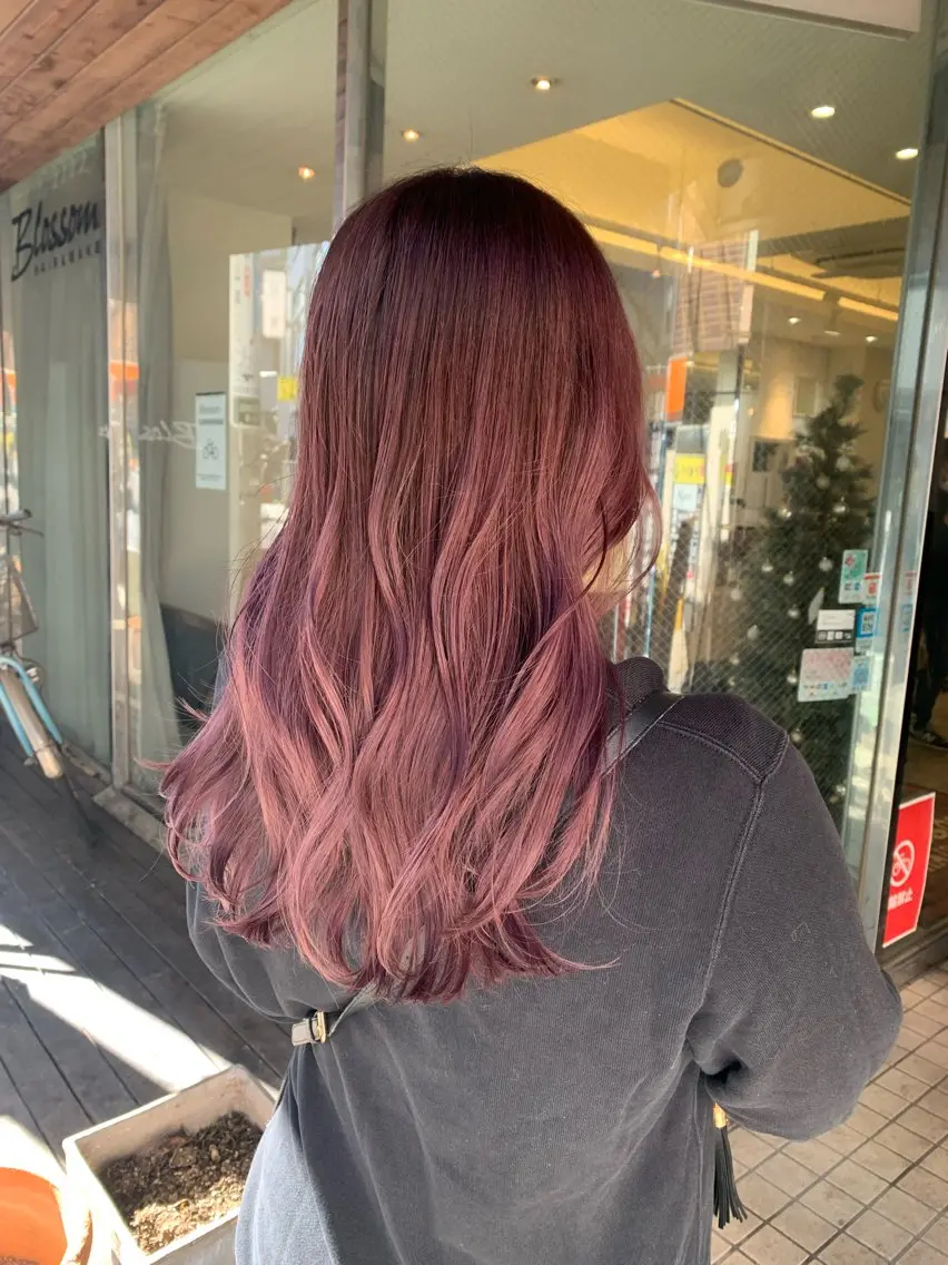 セミロング カラー ラベンダーカラー ピンクカラー ピンクラベンダー カット ヘアカラー トリートメント 髪質改善*韓国ヘア* レイヤー*IBUKIのヘアスタイル