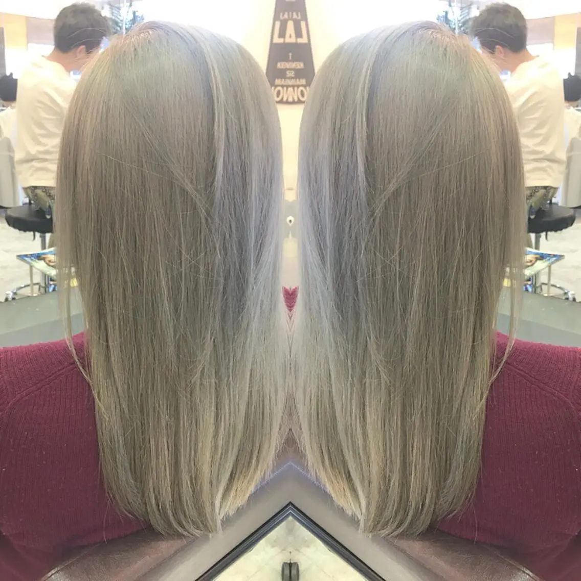 セミロング カラー 青木 茂樹⭐️ 透明感カラーのヘアスタイル
