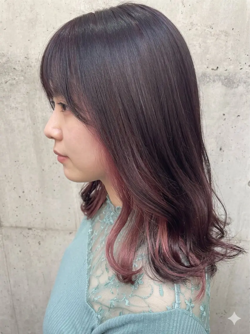 セミロング カット ヘアカラー トリートメント 花木 志穂のヘアスタイル