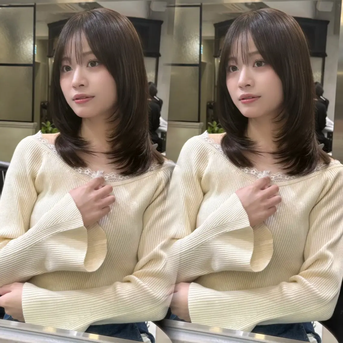 ミディアム レイヤー/美髪矯正 /赤味消し　古舘悠登のヘアスタイル